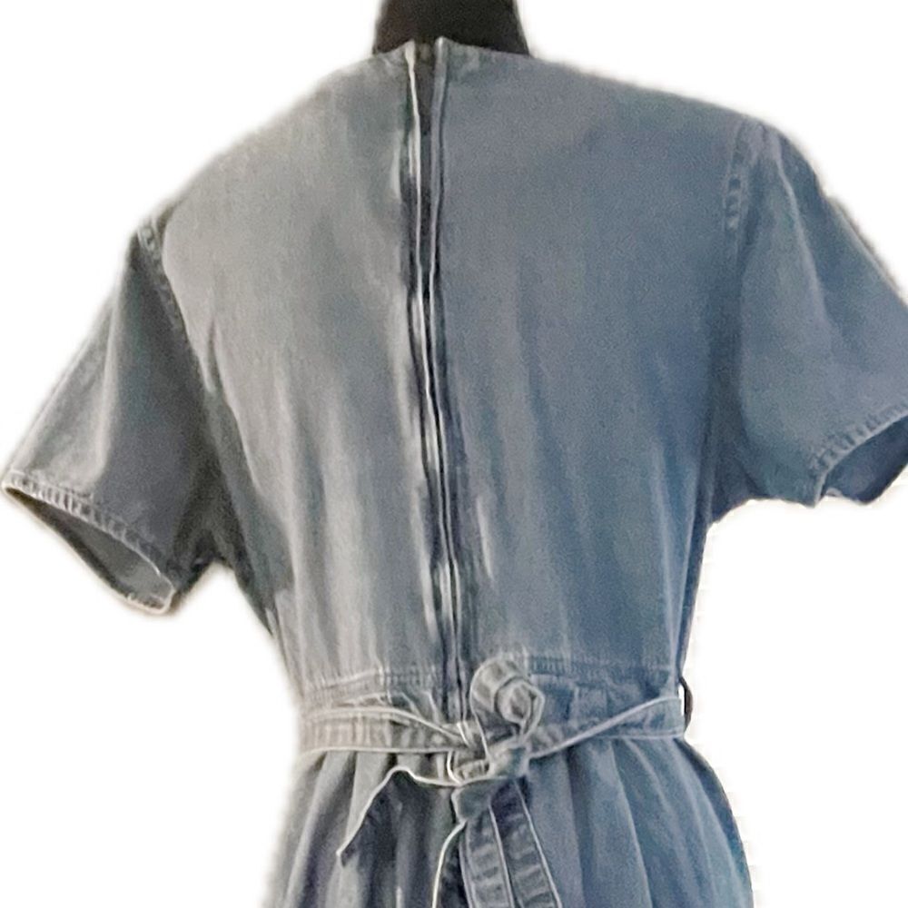 Basic Editions Slate Blue Maxi Dress with Button Front - Picture 5 of 6